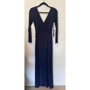 Laundry by Shelli Segal Evening Gown. Floor Length, Side Slit,  DeepV, Sz 2, NWT